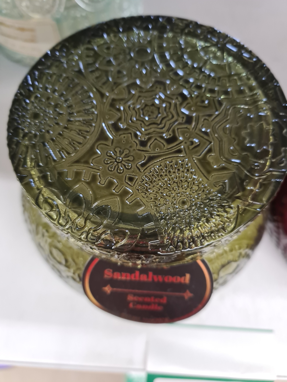 Scented Decorative Candle Trio - Olive Green, Plum, Amber - Picture 5 of 7